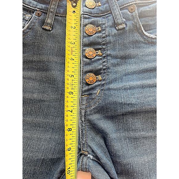 Madewell High-Rise Skinny Jeans Women’s 27 Medium Wash Denim Button Fly Raw Hem - Picture 9 of 11